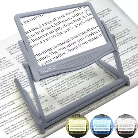 5x LED full page magnifying glass 3 color modes with foldable stand